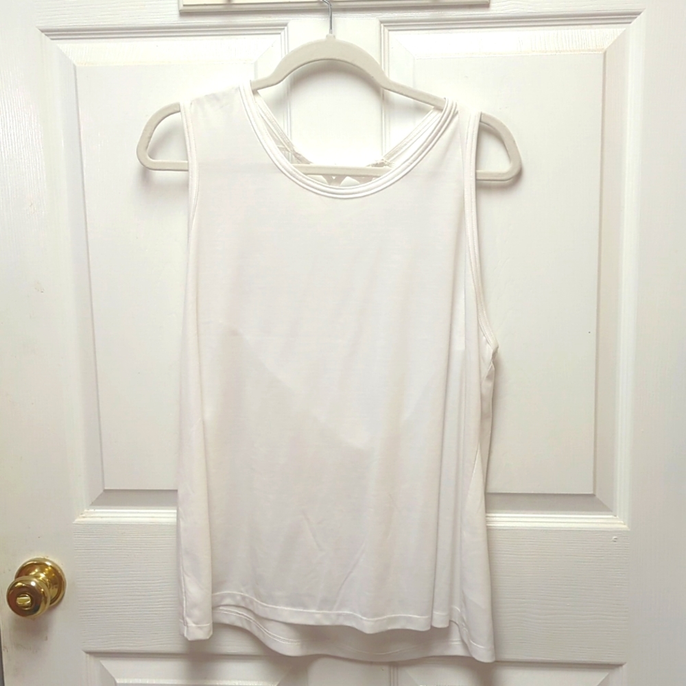 NWOT Xersion White Strappy Top XXL